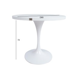 Table BOLGHERI D80xH74cm, white