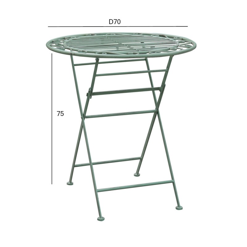 Table MINT D70xH75cm, antique green