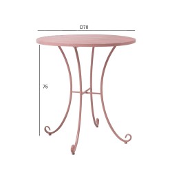 Table ROSY D70xH75cm, pink