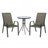 Garden furniture set DUBLIN table and 2 chairs, golden brown