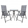 Garden furniture set DUBLIN table and 2 foldable chairs, grey