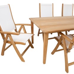 Dining set MALDIVE table, 6 foldable chairs