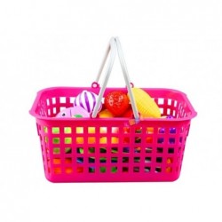 Shopping Basket - Pink with White Handle