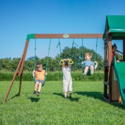 Lakewood Wooden Playground Swings Slide Playhouse Backyard