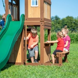 Lakewood Wooden Playground Swings Slide Playhouse Backyard