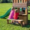 Lakewood Wooden Playground Swings Slide Playhouse Backyard