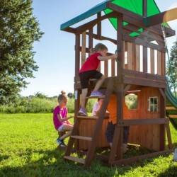 Lakewood Wooden Playground Swings Slide Playhouse Backyard