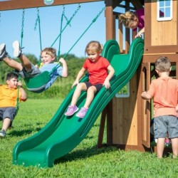 Lakewood Wooden Playground Swings Slide Playhouse Backyard