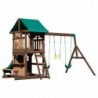 Lakewood Wooden Playground Swings Slide Playhouse Backyard