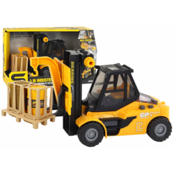 Yellow Forklift 1:16 Moving...