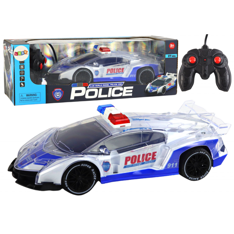 Police Sports Car Remote Controlled RC Scale 1:16 Lights