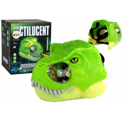 Green Dinosaur Mask Adjustable Headband Lights Sounds