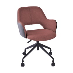 Task chair KENO with castors, dark pink grey