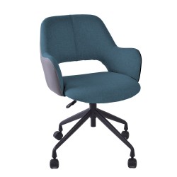 Task chair KENO with castors, blue grey