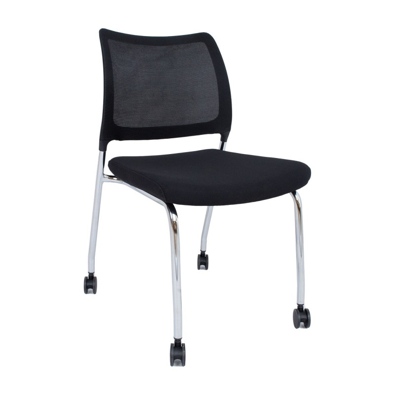 Guest chair VICKI with castors, black