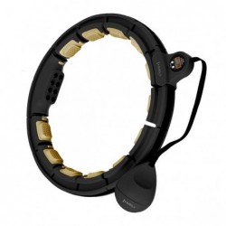 HHM13 HULA HOOP BLACK/GOLD MAGNETIC WITH WEIGHT + COUNTER HMS