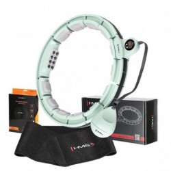 SET HULA HOOP MAGNETIC GREEN HHM13 WITH WEIGHT + COUNTER HMS + WAIST SUPPORT BR163 BLACK