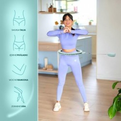 SET HULA HOOP MAGNETIC GREEN HHM14 WITH WEIGHT + COUNTER HMS + WAIST SUPPORT BR163 BLACK