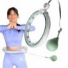 SET HULA HOOP MAGNETIC GREEN HHM15 WITH WEIGHT + COUNTER HMS + WAIST SUPPORT BR163 RED