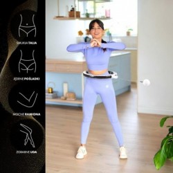 SET HULA HOOP MAGNETIC WHITE HHM16 WITH WEIGHT + COUNTER HMS + WAIST SUPPORT BR163 BLACK