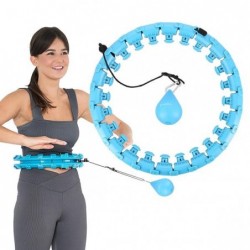 SET HULA HOOP HHW01 BLUE WITH WEIGHT HMS + WAIST SUPPORT BR163 RED