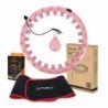 SET HULA HOOP HHW01 PINK WITH WEIGHT HMS + WAIST SUPPORT BR163 RED