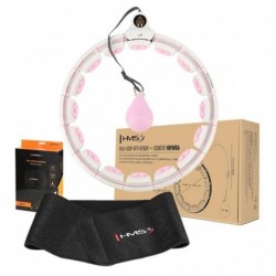 SET HULA HOOP HHW06 PINK WITH A GRAVITY BALL AND COUNTER HMS + WAIST SUPPORT BR163 BLACK