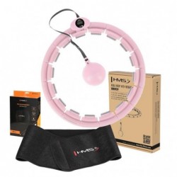 SET HULA HOOP HHW09 PINK WITH A GRAVITY BALL AND COUNTER HMS + WAIST SUPPORT BR163 BLACK