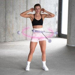 SET HULA HOOP HHW09 VIOLET WITH A GRAVITY BALL AND COUNTER HMS + WAIST SUPPORT BR163 BLACK