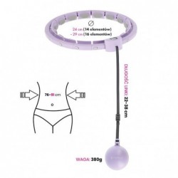 SET HULA HOOP HHW09 VIOLET WITH A GRAVITY BALL AND COUNTER HMS + WAIST SUPPORT BR163 BLACK