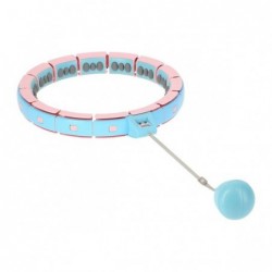 SET ADJUSTABLE HULA HOOP FH06 BLUE/PINK WITH WEIGHT AND COUNTER + WAIST SUPPORT BR160