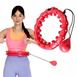 SET HULA HOOP OHA01 RED WITH WEIGHT ONE FITNESS + WAIST SUPPORT BR125