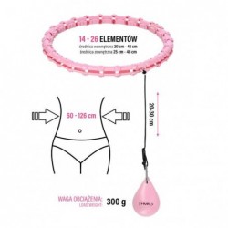 SET HULA HOOP HHW11 LIGHT PINK WITH WEIGHT HMS + WAIST SUPPORT BR163 BLACK PLUS SIZE