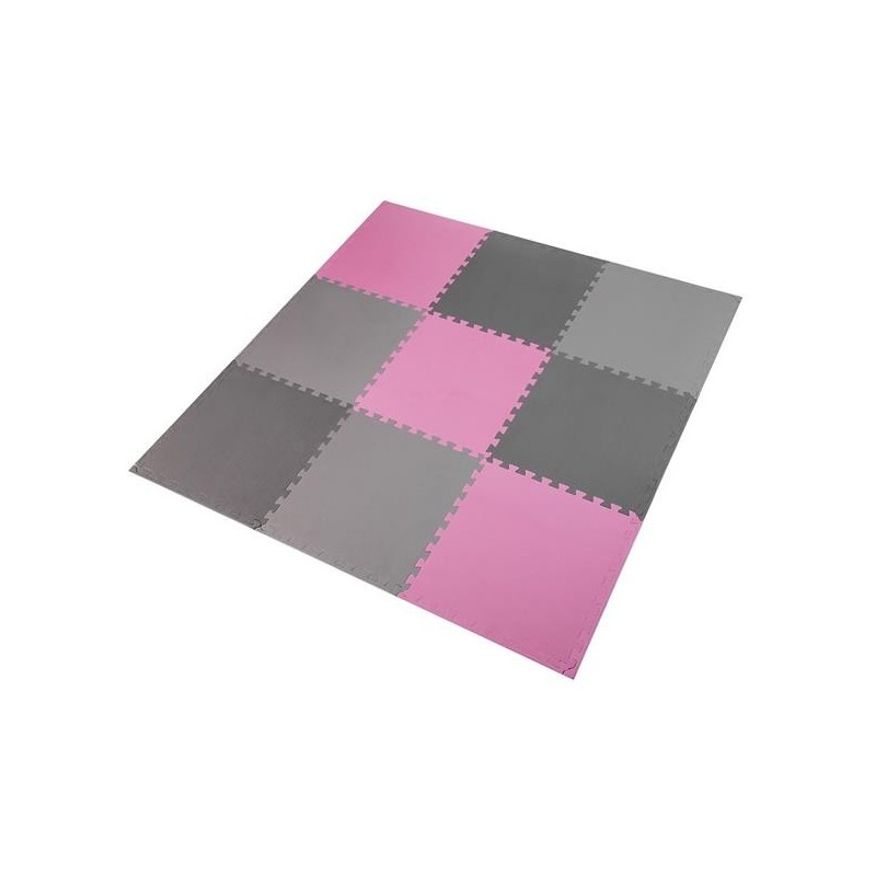 MP10 MULTIPACK L. GRAY-PINK- D.GRAY PUZZLE PROTECTIVE MAT 60x60x1.0 CM (9 PCS. SET) ONE FITNESS