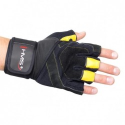 RST01 SIZE M MEN'S FITNESS GLOVES HMS (black - yellow)