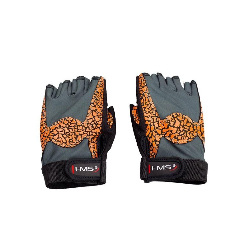 RST03 SIZE M LADY FITNESS GLOVES HMS (orange - gray)