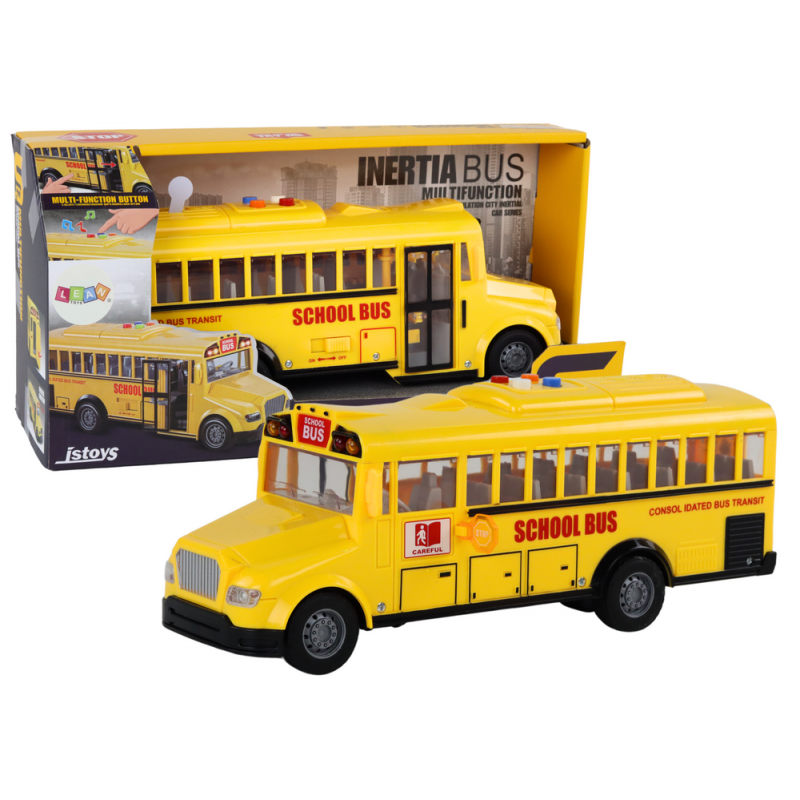 School Bus 1:16 Friction Drive Opening Doors Lights Sounds Yellow
