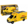 Delivery Car 1:16 Friction Drive Opening Doors Lights Yellow Sounds