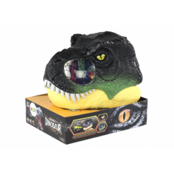 Dinosaur Mask Adjustable Headband Lights Sounds Black