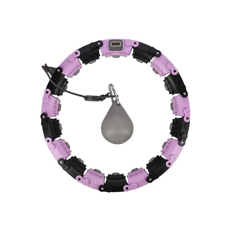 FH03 VIOLET/BLACK HULA HOOP WITH WEIGHT AND COUNTER