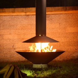 Outdoor fireplace WARM SEEKER D90xH154cm, black