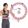 SET HULA HOOP HHW01 PINK WITH WEIGHT HMS + WAIST SUPPORT BR163 BLACK PLUZ SIZE
