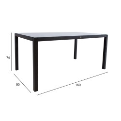 Садовый стол AMALFI 160x90x74см, серый