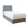 Continental bed LEVI 90x200cm, with mattress, grey