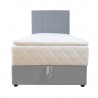 Continental bed LEVI 90x200cm, with mattress, grey