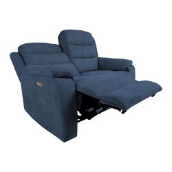 Recliner sofa MIMI 2-seater, electric, blue