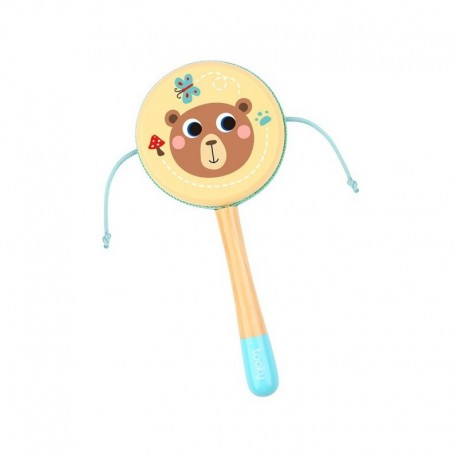 TOOKY TOY Wooden Rattle for Children. Blue Teddy Bear