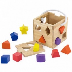 VIGA Wooden Shape Sorter Blocks Cube