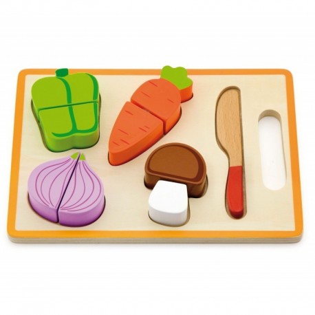 Wooden Set Board Knife Cutting Vegetables Viga Toys