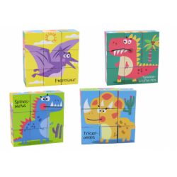 Educational Puzzle 6in1 Blocks Puzzle Cubes 6 Pictures Dinosaurs 9 El.